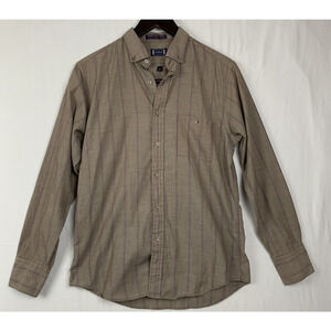 Cuomo Women's Long Sleeve Button Down Purple Striped Medium Shirt